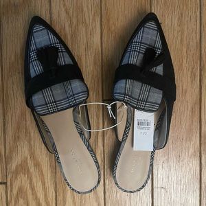 Ann Taylor Plaid Mules